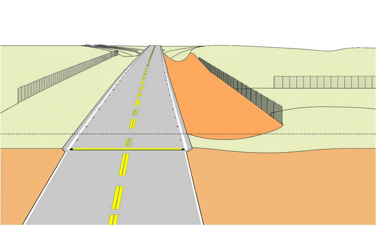 02 diagrama 1 - largura da faixa de domínio - 6 Esquema seccional mostrando faixas de uma rodovia federal: pista, acostamento, taludes e limite da faixa de domínio