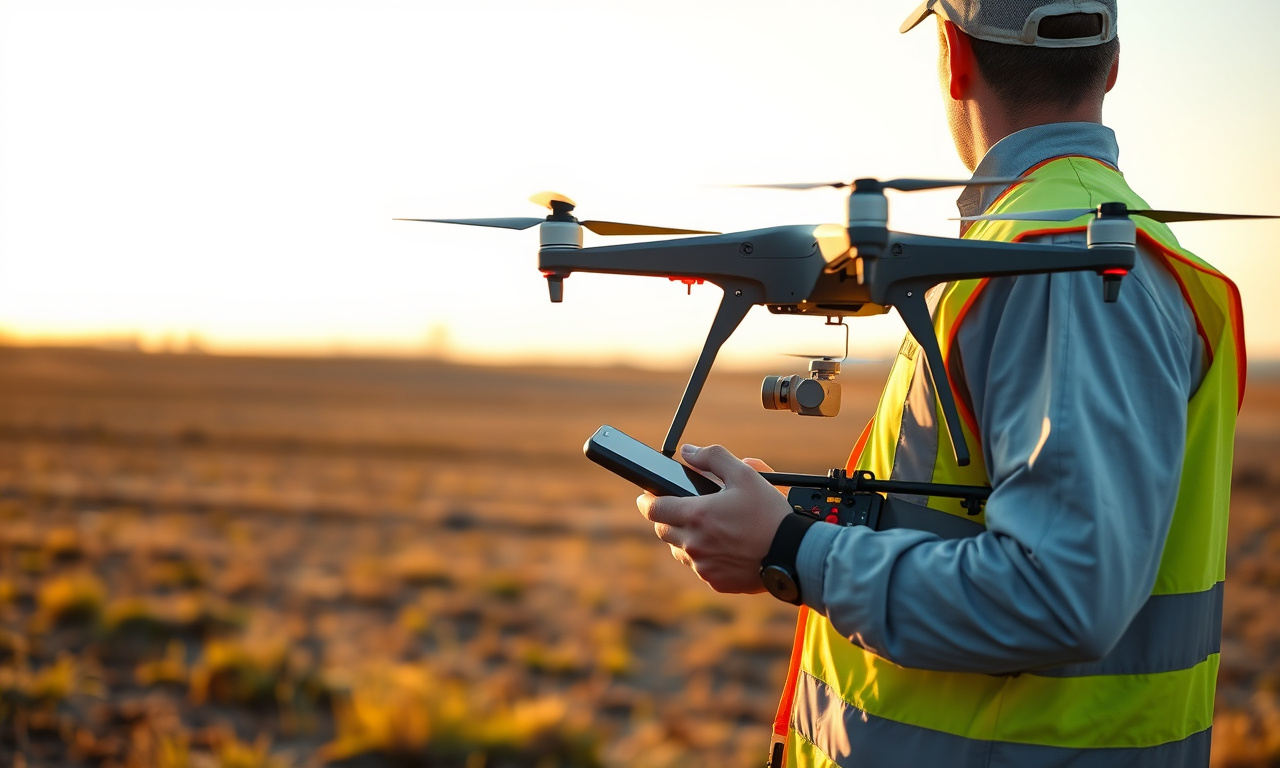 03 ops - aerolevantamento com drone - 7 Operação de drone profissional em campo com plano de voo aprovado e equipe técnica